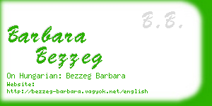 barbara bezzeg business card